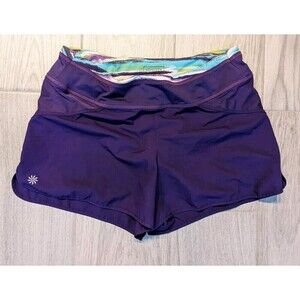 Athleta Shorts Women Small Purple Gym‎ Athletic Running Lined Yoga Pull On N45